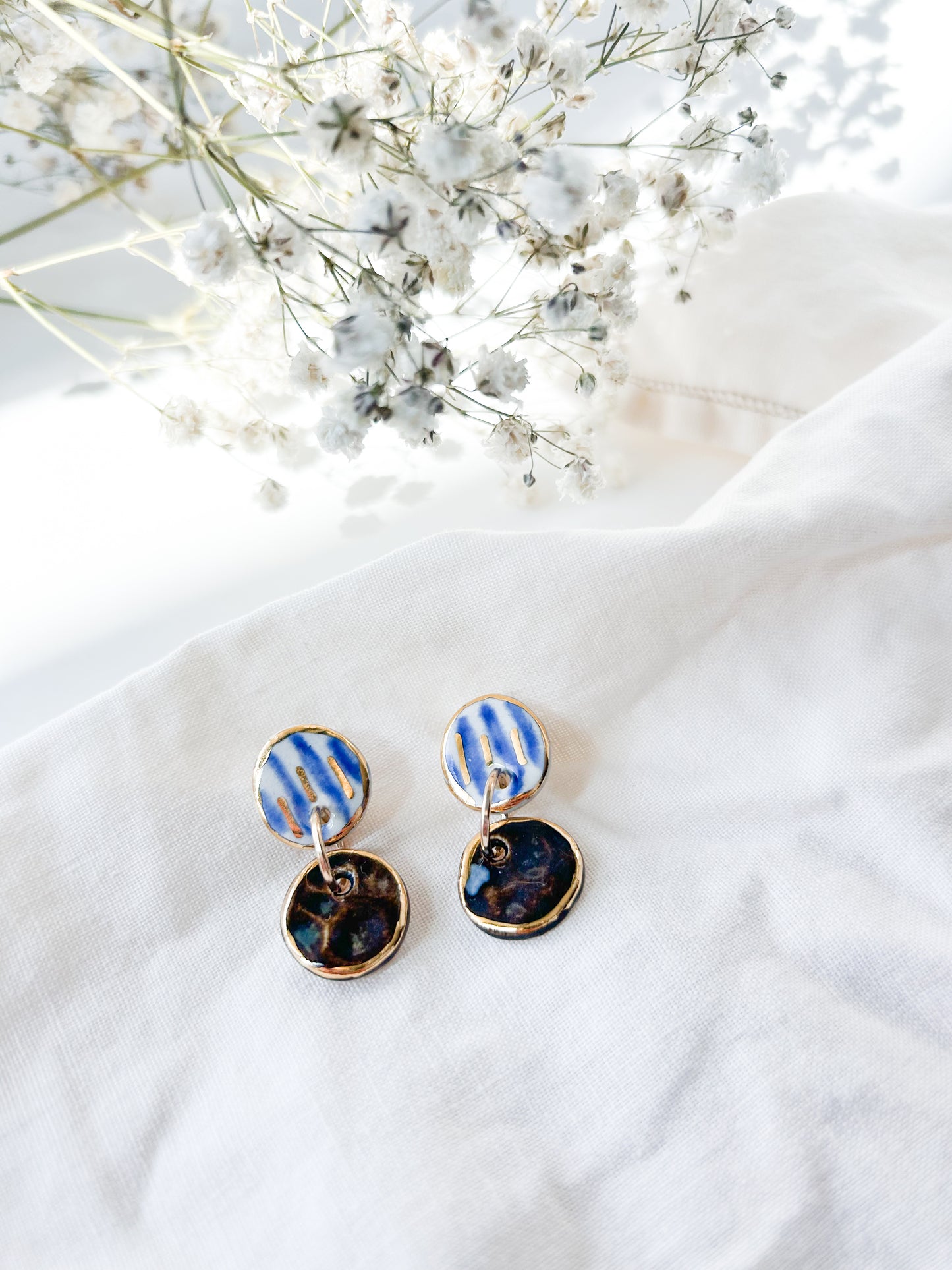ceramic earrings, porcelain earrings, ceramic jewelry, handmade ceramic jewelry
