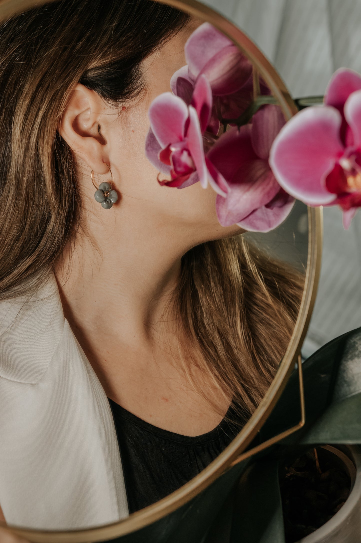 LA FLOR EARRINGS GREEN