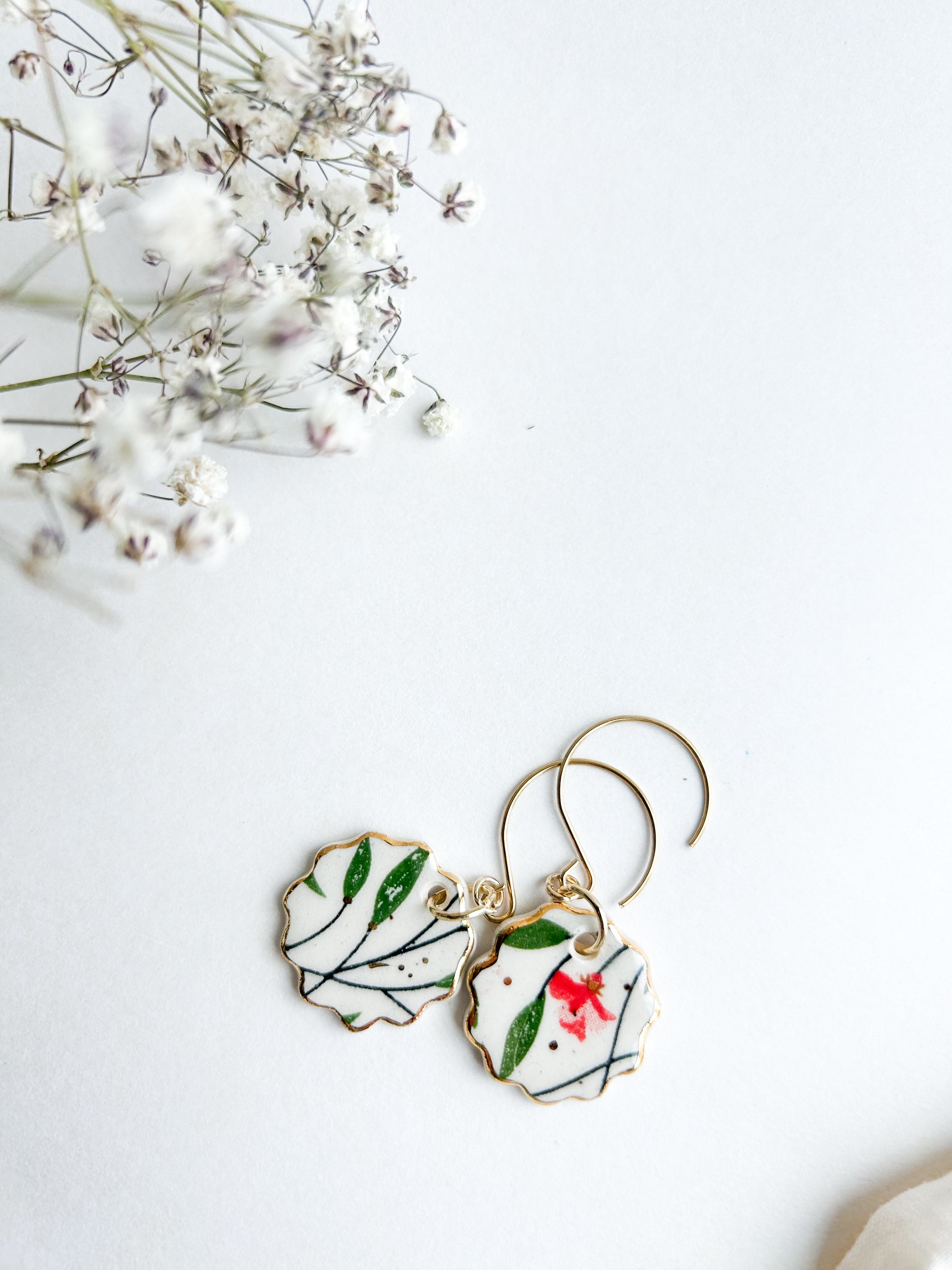 earrings, ceramic jewelry, ceramic earrings, porcelain earrings 