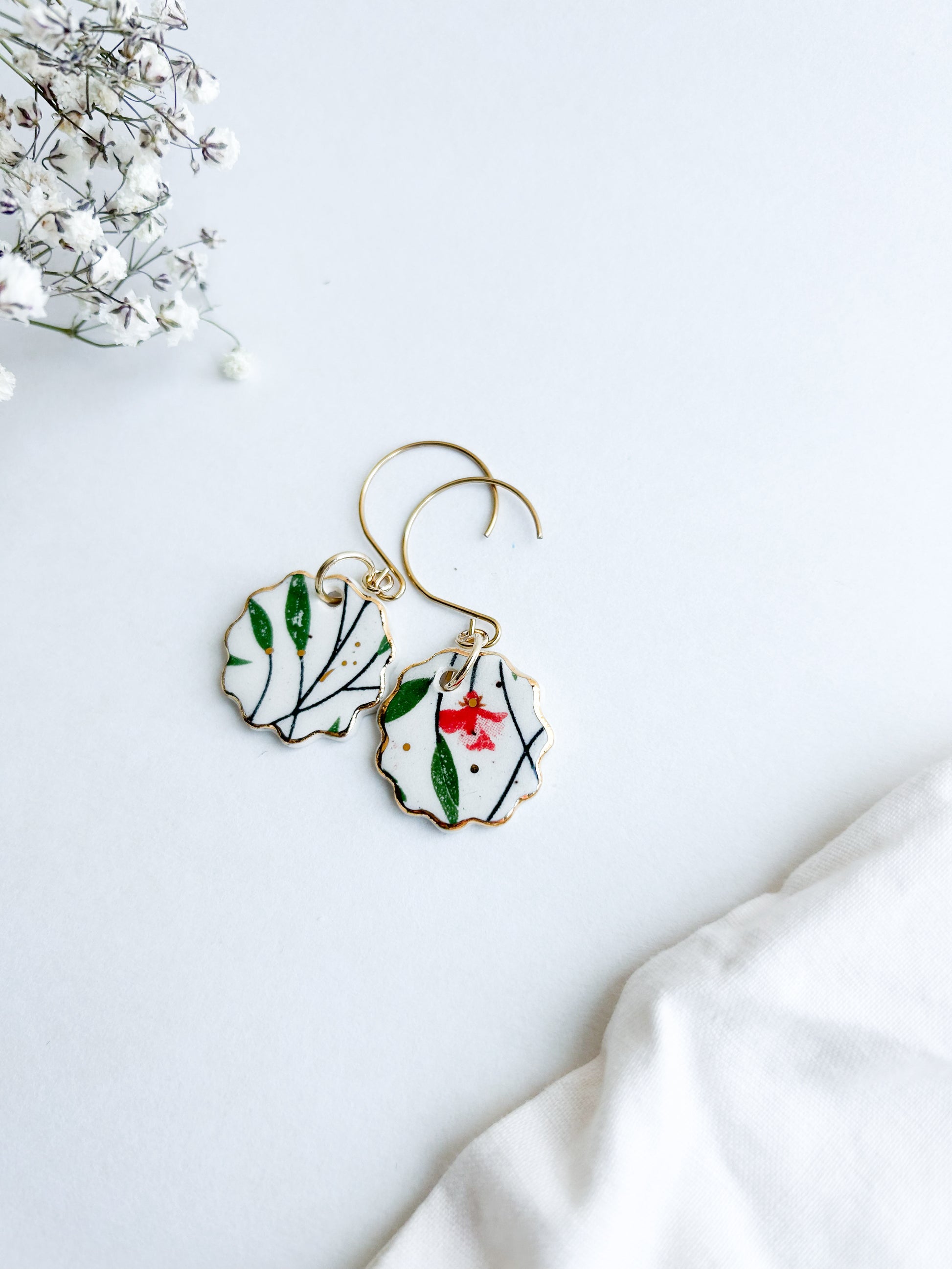 earrings, ceramic jewelry, ceramic earrings, porcelain earrings 