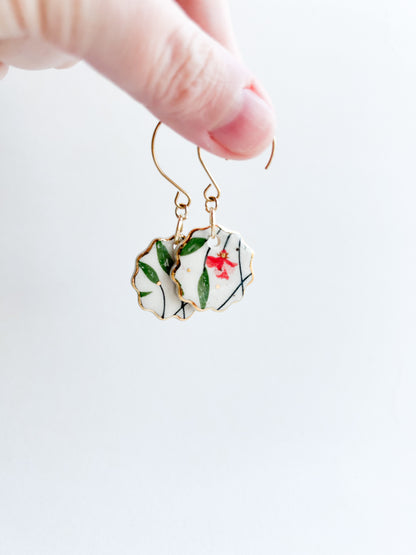 earrings, ceramic jewelry, ceramic earrings, porcelain earrings 