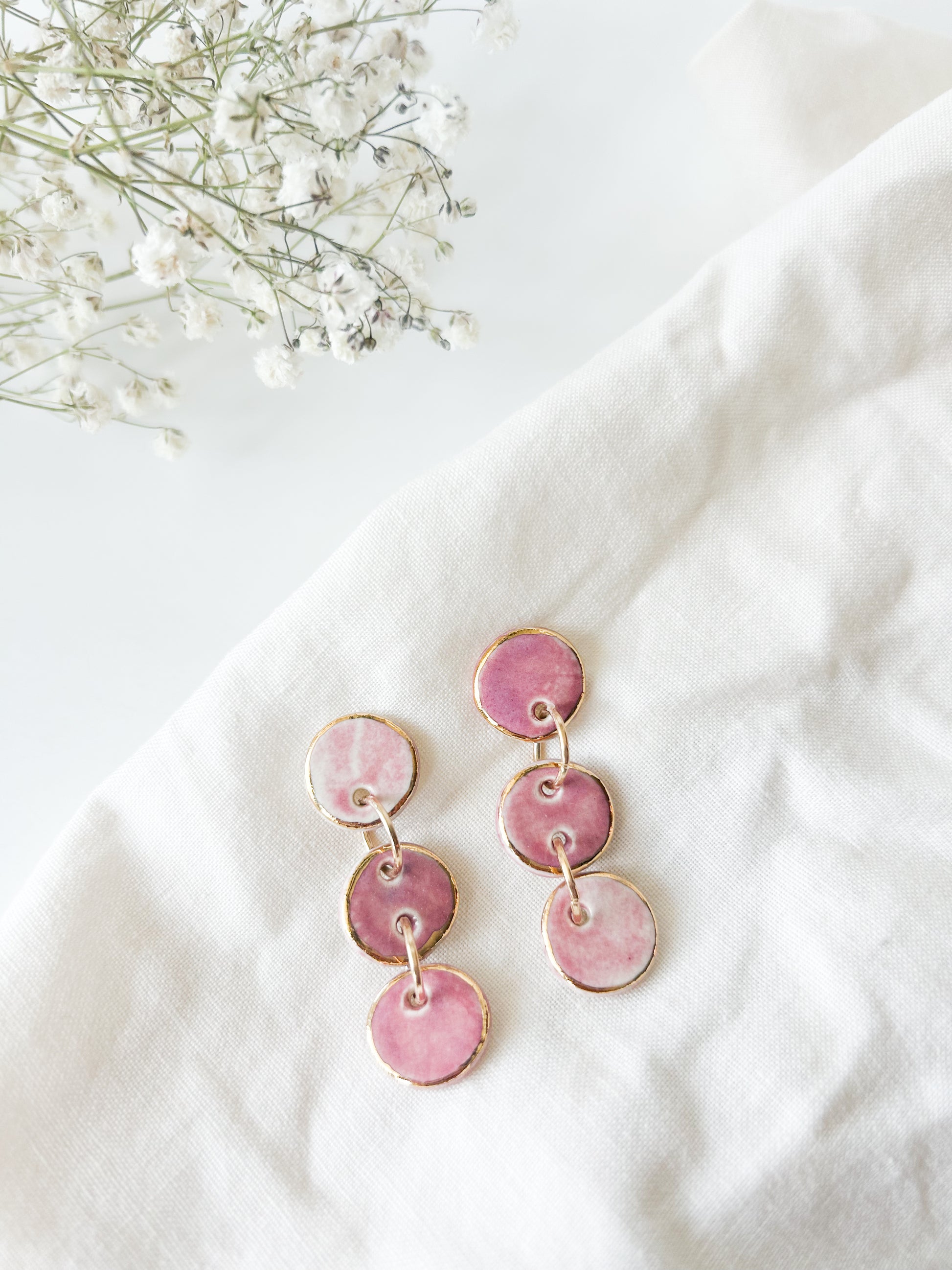 ceramic jewelry, ceramic hoops, porcelain jewelry 