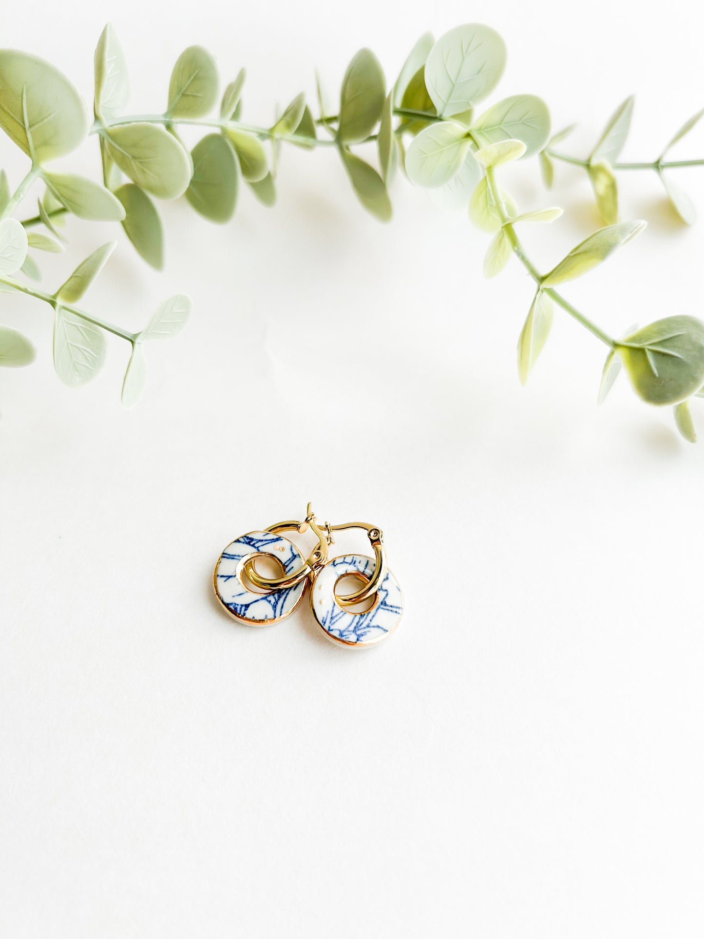 DONNA EARRINGS PRINT BLUE