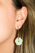 Load image into Gallery viewer, MADE TO ORDER  LA FLOR EARRINGS HALF HOOP SOFT GREEN
