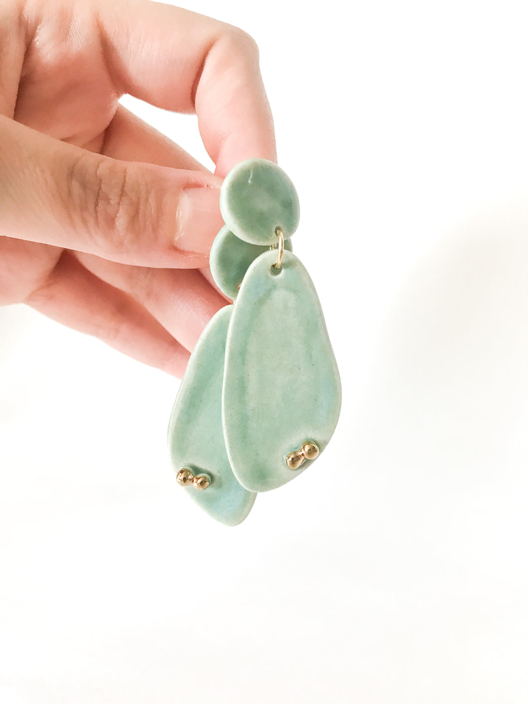 ceramic earrings gols luster 